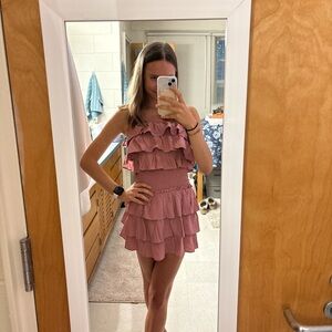 SMALL Pink strapless dress